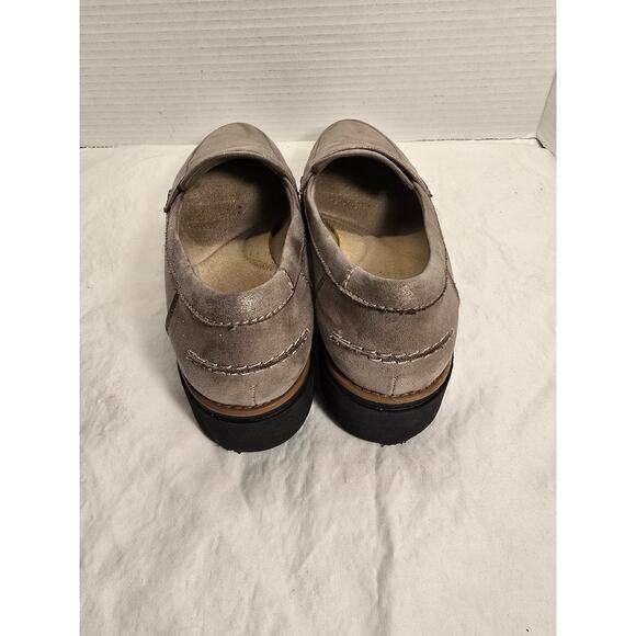 Clarks Sharon Gracie Pewter Metallic Slip-On Wedge Loafers Womens 7.5 M - Picture 4 of 7